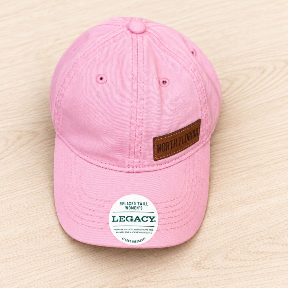 Legacy University of North Florida Pink Twill Adjustable Ballcap w/leather patch